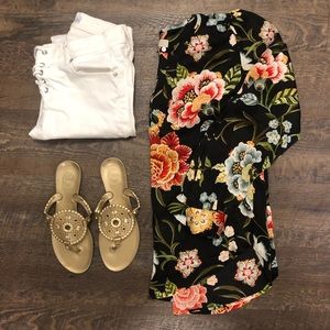LOFT Tops - Floral keyhole blouse LOFT Tops - Floral keyhole blouse